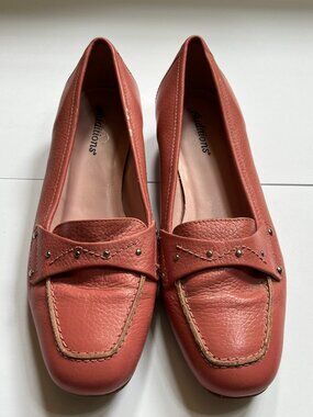 Auditions Pink Pebbled Leather Loafers W 8 1/2